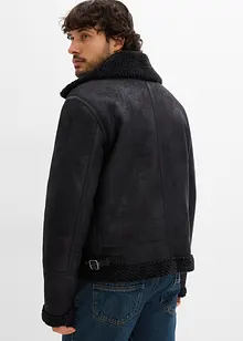 Giacca in similpelle con fodera teddy, bonprix