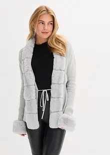 Cardigan con pelliccia sintetica, bonprix