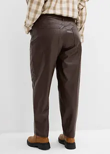 Pantaloni barrel in similpelle, vita media, bonprix