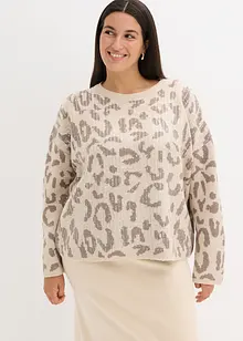 Maglione jacquard oversize con paillettes, bonprix