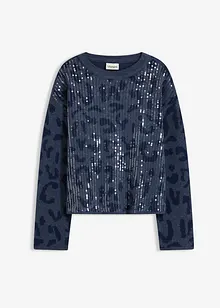 Maglione jacquard oversize con paillettes, bonprix