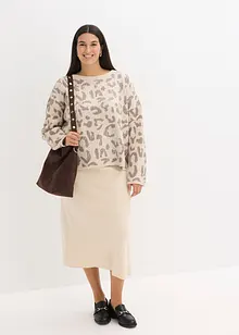 Maglione jacquard oversize con paillettes, bonprix