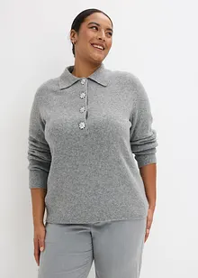 Maglione polo con percentuale di lana, bonprix