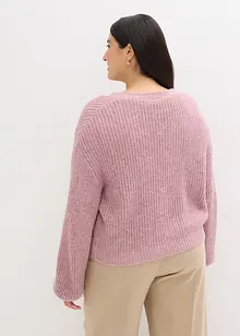 Cardigan corto con filato glitterato in misto lana, bonprix