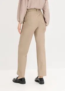 Pantaloni in similpelle con piega, straight leg, bonprix