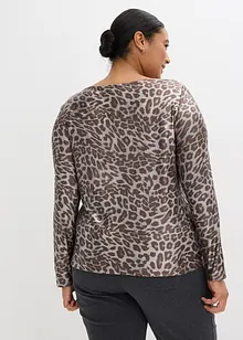 Maglia leopardata in fantasia lucida, bonprix