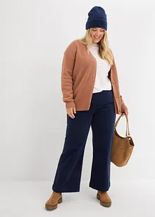 Pantaloni larghi in velluto a coste elasticizzato, vita alta, bonprix