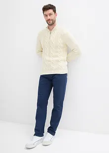 Pantaloni termici elasticizzati con fodera in flanella straight, regular fit, bonprix