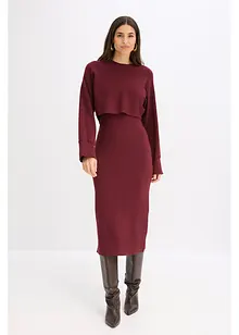 Abito in maglia e maglione abbinato (set 2 pezzi), bonprix