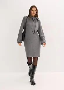 Abito in maglia con fiocco in misto viscosa morbido, bonprix