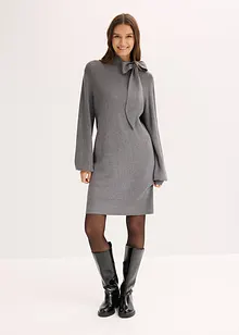 Abito in maglia con fiocco in misto viscosa morbido, bonprix