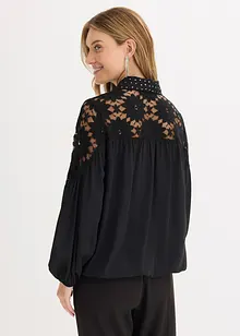 Blusa con colletto e pizzo, bonprix