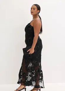 Abito lungo con ricami floreali, bonprix