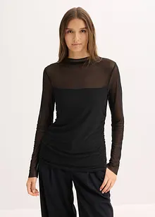 Maglia a maniche lunghe in mesh delicato, bonprix