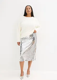 Maglione lungo in filato piumato morbido, bonprix