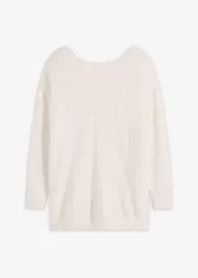 Maglione lungo in filato piumato morbido, bonprix