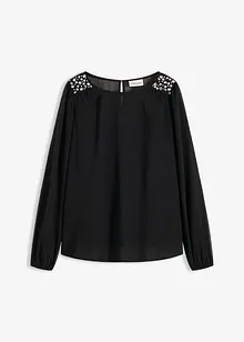 Blusa di chiffon con strass, bonprix