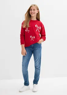 Maglione in filato fine con fiocchi, bonprix