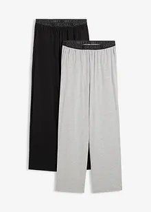 Pantaloni pigiama lunghi in puro cotone (pacco da 2), bonprix