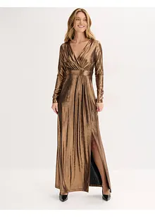 Abito lungo in fine jersey metallizzato, bonprix