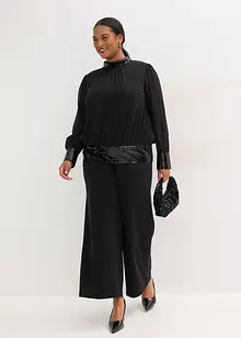 Blusa in tulle fine con paillettes, bonprix