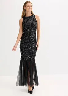 Abito in paillettes con volant, bonprix