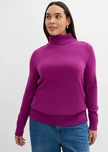 Maglione basic a collo alto in filato fine, bonprix
