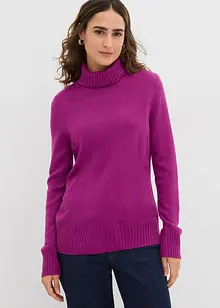 Maglione basic a collo alto in filato fine, bonprix