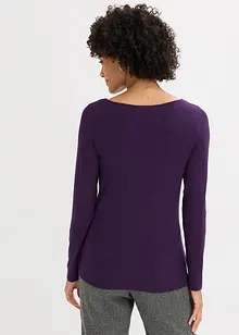 Maglia con inserto in mesh e pietruzze glitterate, bonprix