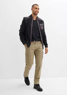 Cardigan in filato grosso con inserti di tessuto, bonprix