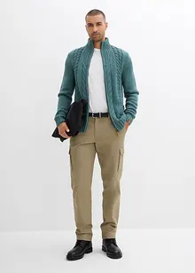 Cardigan in filato grosso con motivo a trecce, bonprix