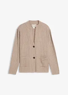 Cardigan a coste in filato fine, bonprix