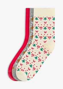Calzini natalizi con cotone biologico (pacco da 3), bonprix