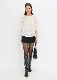 Blusa con motivo floreale operato, bonprix