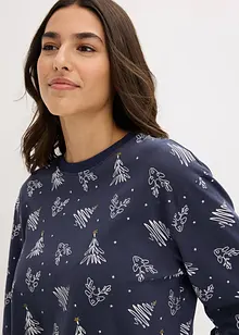 Pigiama in puro cotone con stampa glitterata, bonprix