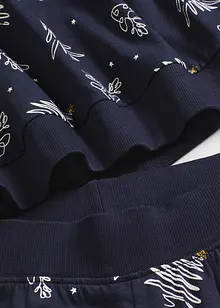 Pigiama in puro cotone con stampa glitterata, bonprix