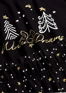 Pigiama in puro cotone con stampa glitterata, bonprix