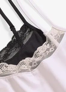 Canottiera con cotone biologico e pizzo (pacco da 2), bonprix