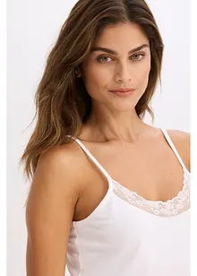 Canottiera con cotone biologico e pizzo (pacco da 2), bonprix