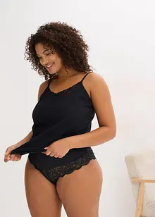 Canottiera con cotone biologico e pizzo (pacco da 2), bonprix