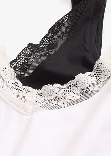 Canottiera con cotone biologico e pizzo (pacco da 2), bonprix