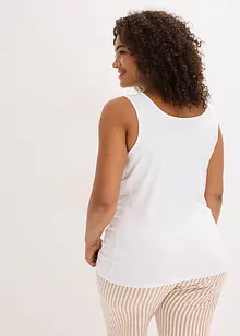 Canottiera con cotone biologico e pizzo (pacco da 2), bonprix