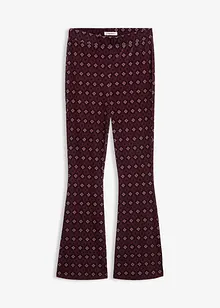 Leggings a gamba svasata in morbido velluto, bonprix