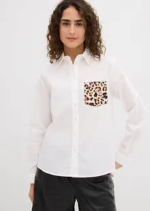 Camicia oversize con tasca a contrasto, bonprix