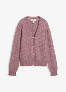 Cardigan traforato con lana, bonprix