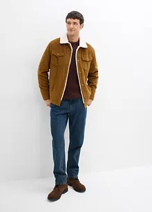 Maglione a coste in misto cotone, bonprix