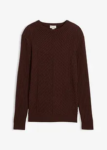 Maglione a coste in misto cotone, bonprix