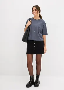 T-shirt in puro cotone con strass, bonprix