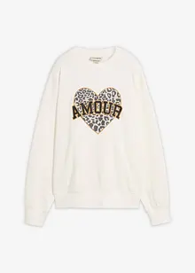 Felpa oversize in misto cotone, bonprix