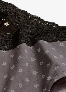 Culotte a vita alta con pizzo e cotone biologico (pacco da 4), bonprix